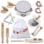 Stoie’s Wooden Music Set, Percussion Kids Musical Instruments, Montessori Unique Play Toddler Musical Instruments for Kids Ages 3, 5, 9, 12- Baby Musical Toys, Baby Musical Instruments