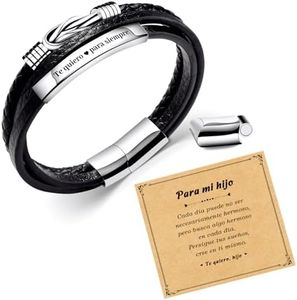 SUNSH Pulsera para Hombre Regalos para Hombre Pulsera de cuero para Hombre Para él Regalo para hijo Navidad Regalo de Ceremonia de Graduación Cumpleaños Regalo para chico Ajustable