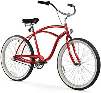 Firmstrong Urban Man Beach Cruiser Bike, Mens Bicycle 26-Inch, 3-Speed, Red