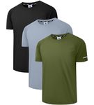 Holure Men's Sportswear Breathable T-Shirts Quick-Drying Short-Sleeve Shirts black/grey/green-2XL