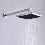 ANMEX® 8" (8x8) American Design Square Shape Premium ABS Overhead Chrome Polished Finish Rain Shower Head (Heavy Duty) (with 15inch Arm)