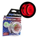 SPINSTAR LED Yo-Yo - RED (light up starter yoyo, high speed plastic bearing, string and batteries included)