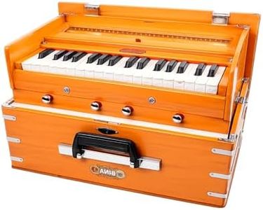 BINA 23B Deluxe, Harmonium, 2 1/2 Octaves, 32 Keys, Small, Portable, Compact, Special Reeds, Safri, Natural Color, Bag, Kirtan, Musical Instrument Indian (PDI- DAA)