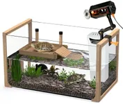 Okköbi Turtle Aquarium Kit - New 2024 - Aquatic Turtle Tank with Filter and Light + Turtle Basking Platform, Small Turtle Tank for Baby & Juvenile Turtle, Perfect Turtle Starter Kit for Kids