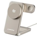 Ambrane Qi2 Magsafe Wireless 3-in-1 Charger for iPhone, Airpods&Apple Watch, Qi2 Certified Fast Charging, Premium&Foldable Design, for iPhone 16/15/14/13/12 Series (AerosynQ Trio 3, Titanium)