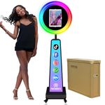 ROOMEDAL iPad Photo Booth Selfie Photobooth Machine with Portable Tote Bag,Compatible with iPad 10.2" 10.9'' 11'' 12.9'', RGB Ring Light, Remote Control, Free Custom Logo