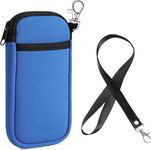 Jlyifan Neoprene Mobile Phone Sleeve Case Neck Lanyard Pouch for iPhone 15 14 Plus 15 14 13 12 11 Pro Max Samsung Galaxy S23 Ultra A14 A13 A54 A23 A53 A04s M14 M34 Google Pixel 7 Pro (Blue)