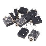 uxcell 10 Pcs Plastic PCB Mount 5-Pin Stereo 3.5mm Socket Audio Connector