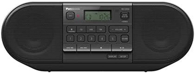 Panasonic RX-D550 Powerful, Portable & Multisource Compatible FM Radio, with Bluetooth, USB, CD, 20W - Black