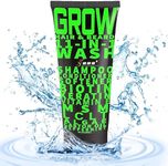 GROW Hair & Beard 11-in-1 Wash: Shampoo, Conditioner Softener, Biotin, Castor Oil, Peppermint Essential Oil, Vitamin E, MSM, Keratin, Algae, LCLT - Supports Healthy Growth - Vegan - BBS USA Product