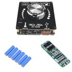 Luvik Combo Of ZK-1002M 100W+100W Bluetooth 5.0 Amplifier board Stereo AMP Amplificador + 6 Pcs 2000mah Each Rechargeable Cell and 3s 20A BMS