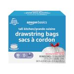 Amazon Basics 13 Gallon / 49 Liters Lavender Scented Embossed Trash Bags, 80 Count (Pack of 1)