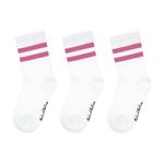 Bamboo Sport Socks, Ultimate Comfort, Anti-Blister Design, Ideal for Tennis, Golf, Running, Gym - 3 Pairs with Luxury Gift Box - Unisex, (White with Pink Stripes, Medium)