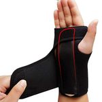 NUCARTURE Adjustable Wrist Support for Pain Relief Carpal Tunnel Wrist Splint Support Brace for Left Hand for Men Women Wrist Brace Protector Fracture Supports Hand Belt (Left, Black)