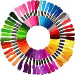 Aakriti Cotton Rainbow Embroidery Floss Skeins for Friendship Bracelets, Cross Stitch, DIY Craft Work - Mixed Color Thread, 25 Pieces, 60gm, Multicolor (Color May Vary)
