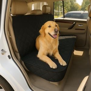 Formosa Covers Deluxe Quilted and Padded Back Seat Bench Cover with Non-Slip Fabric in Seat Area - One Size fits All 56" W Black