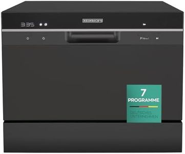 HEINRICHS tragbarer Mini Geschirrspüler, Spülmaschine, Tischgeschirrspüler mit 6,5L Wasserverbrauch, mit Wasseranschluss nutzbar, klein + freistehend für Büro, Camping/Wohnmobil, 7 Programme, 1380W