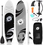 SereneLife Inflatable Stand Up Paddle Board, SUP Board- Paddleboards for Adults & Youth, Paddle Board Accessories,15.25 cm Thick Standup Paddleboarding, Non-Slip Deck, Wide Stance, Surf Control