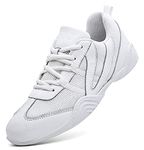 DADAWEN Cheer Shoes for Girls Cheerleading Dance Shoes Athletic Sport Training Shoes White 4 UK