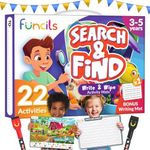 Funcils Search and Find for Kids & Toddlers - Preschool Learning Activity Book, Art and Craft Supplies, Seek Find Games, Birthday Gifts for Girls & Boys, Educational Toys for Ages 3, 4, 5, 6 Year Old