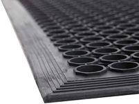 BiGDUG Non-Slip Anti-Fatigue Mat - 1200w x 800d mm - Black - Reduce Pain & Fatigue - Factory Workshop Packing Area Garage