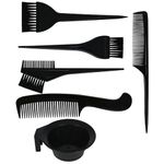 VEDETIC® Plastic Solid Hair Dye Brush and Bowl Set Hair Colouring Kit for Salon and Home Use for Men and Women (1 Bowl 3 Types Brush 2 Types Comb)