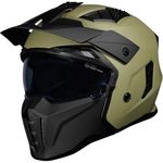 Black Street Fighter Open Face Motorcycle Helmet L Matt Army Green