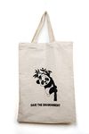 Palak 's Decor - Multipurpose PANDA Printed Cotton Shopping Bag - Ecofriendly Beige