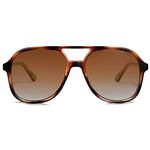 SOJOS Retro Polarized Aviator Sunglasses for Women Men Classic 70s Vintage Trendy Square Oversized Aviators SJ2174, Brown Tortoise/Brown