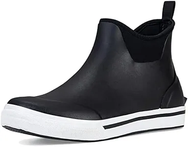 TENGTA Men's Waterproof Deck Boots Ankle Rain Footwear Neoprene Rubber Shoes Black 13