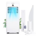 Air Conditioning Unit, 7000BTU Air Conditioner with 2 Control Ways, Digital Display, Installation Kit, Low Energy, 1-24 H Timer, 4 IN 1 Ventilation Conditioning Cooling Modes for Room up to 25m²