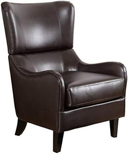 Christopher Knight Home 295960 Elijah Bonded Leather Sofa Chair, Brown