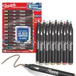 Sharpie Creative Marker Acrylic Paint Pens | Earth Tones | Water-Based Paint Markers | No-Bleed Ink Writes on Most Surfaces | Bullet Tip | School & Revision Supplies | Assorted Colours | 12 Count