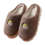 TopiBaaz Women Winter Slipper Soft Fleece Lining Woolen Flip Flop Slides Men Indoor Carpet Spa Home Slipper for Bedroom Sandals (Brown-7)