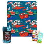 Disney Pixar Cars Blanket Set - Bundle with 45x60 Lightning McQueen Blanket, Disney Cars Reusable Tote, Stickers, More | Bed Sheets, Room Decor for Boys