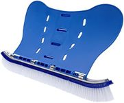 Glosaie Pool Brush with Brush Tail for Cleaning Pool Walls Using Water Pressure, 18"" Nylon Bristles Pool Brush Head with EZ Clips Fit Most Poles (Pole not Included)