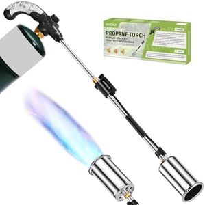 Propane Torch Weed Burner, 1,200,000 BTU High Output Weed Torch Flame Thrower, Weed Burner Torch for Propane Tank, Blow Torch for Weeding, Charcoal Starter, Roofing, Snow Melting(Fuel Not Included)