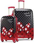 American Tourister Disney Hardside Luggage with Spinners, Minnie Mouse Red Bow, 2-Piece Set (21/28), Disney Hardside Luggage with Spinners