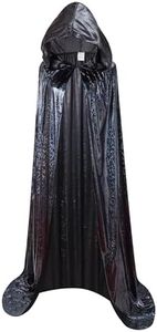 OurLore Unisex Full Length Hooded Cape Halloween Christmas Adult Cloak - Black - Large