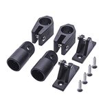 Boat Bimini Top Fittings Hardware,Black Nylon Marine Bimini Top Fittings,Awning Hardware Accessories 6 Set,Include 2 Pcs Boat Jaw Slide,2 Pcs Eye End Caps,2 Pcs Deck Hinge and Installation Screws