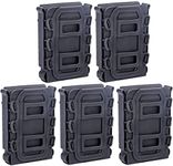 Tactical Mag Pouch Molle, 5 PCS Fast Magazine Holders, TPR Flexible Wargame Pouch Bag Molle for Nerf Paintball Airsoft 5.56 Mag, 7.62 Mag (5 PCS)