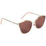 Voyage Uv Protected Cateye Sunglasses For Women (Brown Lens|Pink Frame|5852Mg2858)