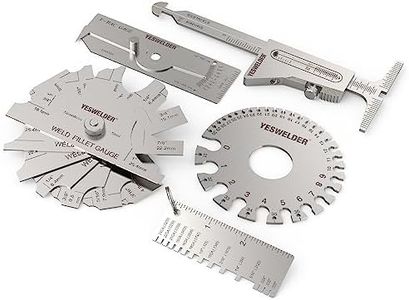 YESWELDER Gauges Pro Set (Round Dual Sided Metal Sheet Guage&Metal Sheet Thickness Gauge/Metal Weld Fillet Gages Set/V-WAC Single Inch Inspection Gauge/HI-LO Inch&Metric for Measurement of Pipe)