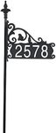 Address America Boardwalk Home Address Yard Sign with Customized House Number Plate - High Visibility, Handcrafted, Double-Sided, Reflective - 47” Post - AS