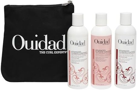 Ouidad Frizz-Free Wash Day Hair Care Kit for Curly Hair, Anti-Frizz Advanced Climate Control Shampoo, Conditioner & Gel, Defines Curls, Fights Humidity, Adds Shine – Includes Canvas Bag, 3-Piece Set