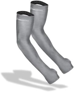 FARMER'S DEFENSE Gardening Arm Sleeves|UV Cooling Protective Sleeve Women & Men|Anti-Scratch Cover Sun UPF Outdoor Protection - Heather Grey - SM