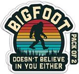 IMPERIAL VIBES – Bigfoot Doesn’t Believe in You Either Sticker – Vinyl Decal for Car, Truck, and Van – Removable Indoor & Outdoor Use for Laptop Sticker – Waterproof Decal for Wall– (Pack of 2) Imp 33