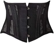 SHAPERX Women's 26 Steel Boned Corset Heavy Duty Waist Trainer Corset Shaper Breathable Mesh Slimming Trimmer Cincher,SZ1997-2-Black-XS