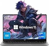15.6" Laptop Computer with N97 Processor(Up to 3.6GHz), ordinateur Portable 16GB RAM 512GB SSD Laptop, Traditional Laptops with FHD Screen, Webcam, Light&Thin, HDMI, Type-C, USB3.2