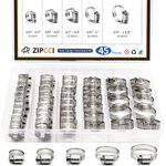 ZIPCCI Hose Clamp Assortment, 45 Pack Stainless Steel Hose Clamps Kit Worm Gear Fuel Line Pipe Clamps (1/4 in to 1-1/8 in)